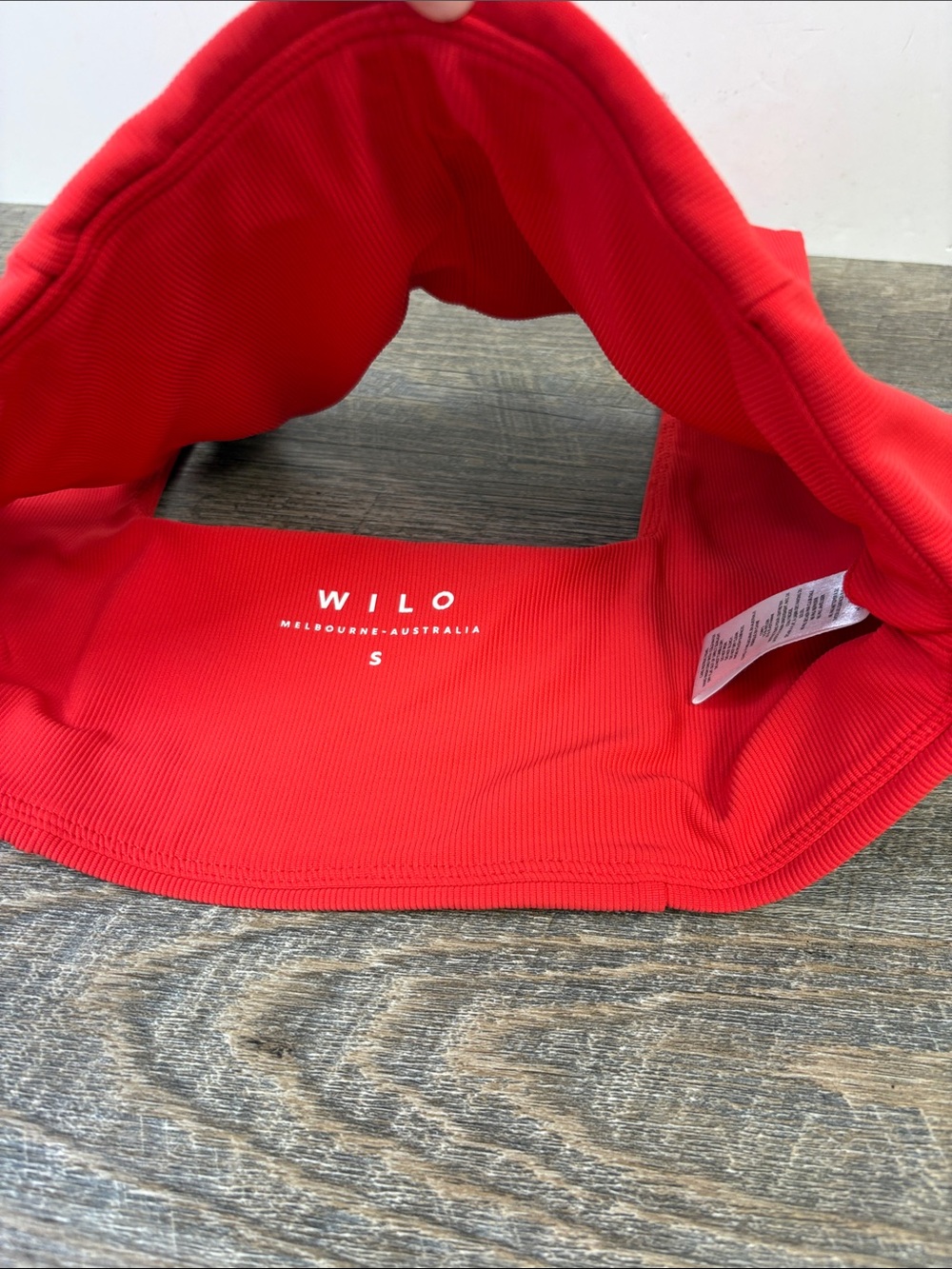 WILO The Label Red Ribbed Sports Bra & High Rise Biker Shorts Set Size S - Picture 5 of 11